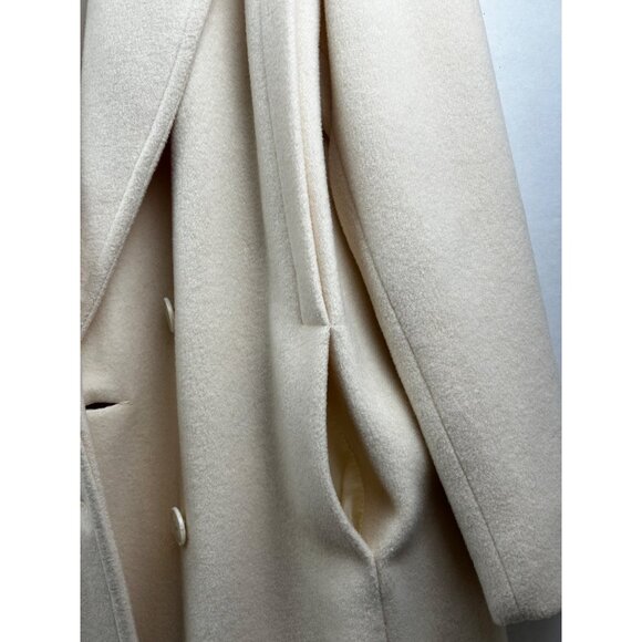 Vtg Forecaster of Boston Wool Coat Womens Size 8 Ivory Double Breasted Old Money - Picture 12 of 16